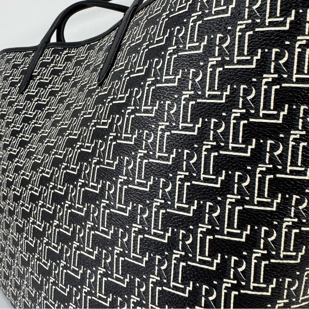 Ralph Lauren Collins Coated Canvas Monogram Large Handbag Purse Shoulder Bag - Picture 5 of 14